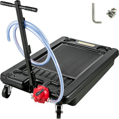 Bac de Vidange 64 L Bac de Récupération d'Huile Chariot à Roulettes Bidon Récupérateur Huile Tuyau 2,4 m Récupérateur Huile Vidange avec Poignée Longue Bidon à Vidange Huile pour Voiture Auto (1/5)