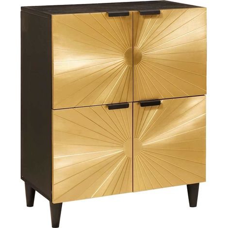 Armario auxiliar con puerta Negro y dorado 60 x 33,5 x 75 cm vidaXL (1/5)
