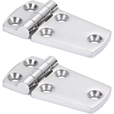 Hardware-Türscharnier, hochbelastbares Stahlscharnier für Boote, Schränke und Plattformen, Edelstahlscharnier für Marine und Garage, SUS316, 2 Stück, 38 mm x 71 mm - Crezuo (1/5)