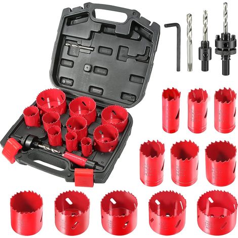 ZOLGINAH Scie Cloche Bi-métal, 17 PCS Coffret de Scie Trépan avec 11PCS Lames de Scie 19-68 mm, Profondeur de Coupe: 40 mm, Parfaite pour Percer Le Bois, Les Panneaux PVC et Le Métal (1/5)