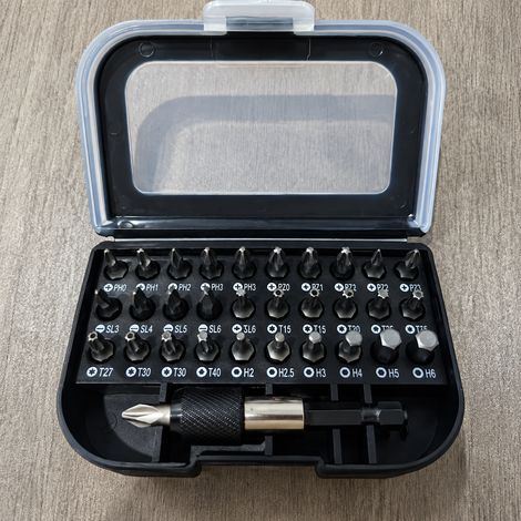 Coffret tournevis de précision boîte noire fond noir embouts colorés 31 pièces haute dureté 300 g – Livraison gratuite