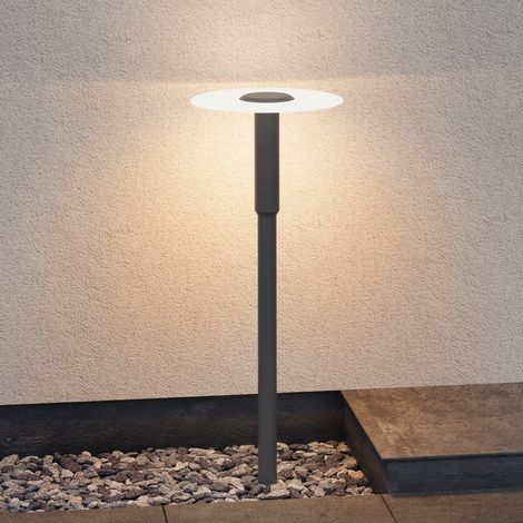 doporro Lámpara de Jardín 3000K, Luz de Jardín IP65 Bolardos LED Externos φ30x80,4cm en Aluminio para Jardines, Parques, Zonas Residenciales y Entradas StellaeLights, Arena Gris Oscuro (1/5)