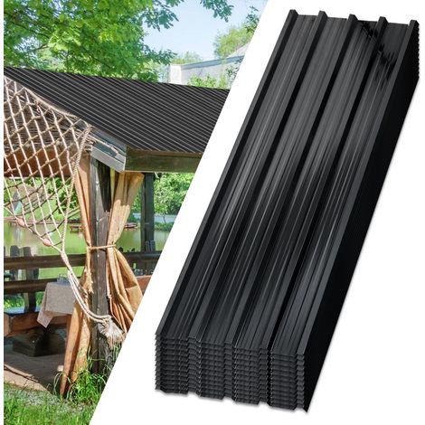 Jiubiaz 12 lamiere ondulate 129x46 cm verdi zincate per tetto parete carport e rimessa
