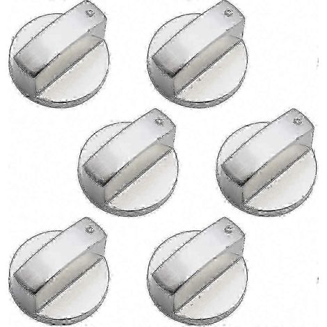 Lot de 6 boutons de commande universels en métal pour cuisinière à gaz, diamètre 6 mm, compatibles avec les plaques de cuisson et fours. (1/5)