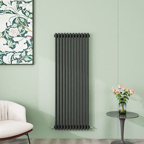 AICA 1500x560mm Anthracite Vertical Traditional Radiator Cast Iron 3 Column Heating UK