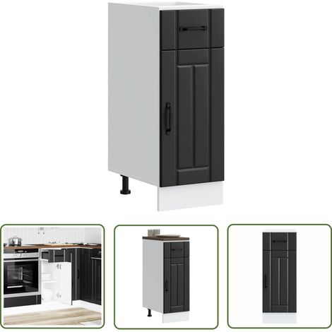 vidaXL Küchen-Unterschrank Lucca Schwarz Holzwerkstoff (1/5)