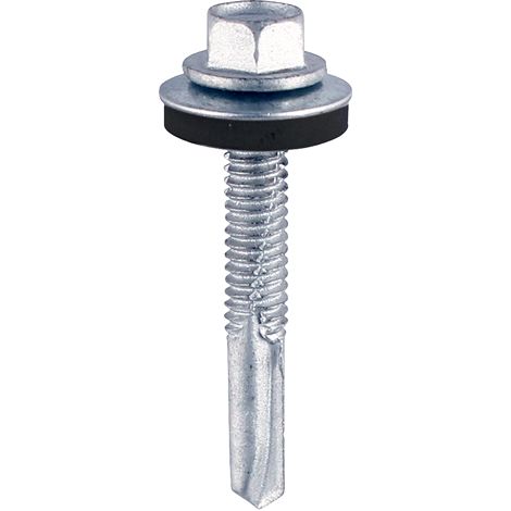 TIMCO Self-Drilling Heavy Section Silver Screws with EPDM Washer - 5.5 x 80