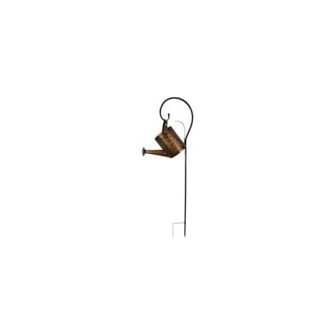 Luci a LED solari per annaffiatoi - Impermeabili - Stile retrò - Metallo - Per giardino, patio, cortile, vialetto, lanterna per piante (con supporto) - Crezuo