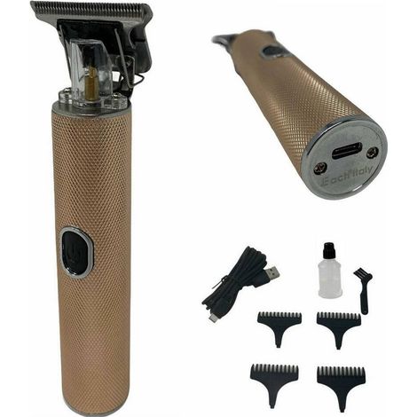 TrAdE Shop Traesio - Tagliacapelli Ricaricabile Usb Type-c Senza Fili 4 Pettini Varie Regolazione E-t11 - (1/5)