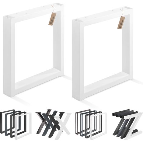 Lot de 2 pieds de table basse 30x43 cm – Métal avec revêtement en poudre – Design minimaliste pour plateaux bois et pierre – Lamo Manufaktur - LTS-01-D-AA-9016