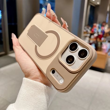 Étui de téléphone avec support magnétique invisible pour iPhone 14 Pro Or, compatible avec la recharge sans fil MagSafe (1/4)