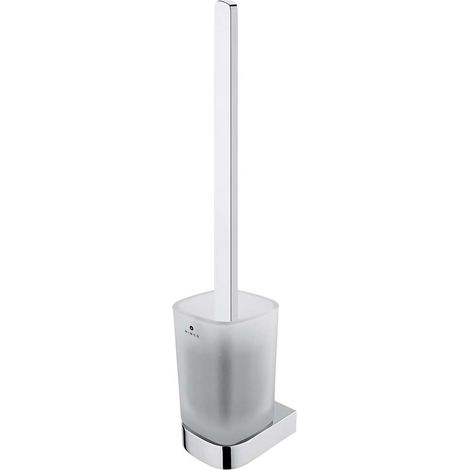 Nimco Nikau - Wand-Toilettenbürste mit Halter, Glas matt/verchromt NK 30094CN-HR-26