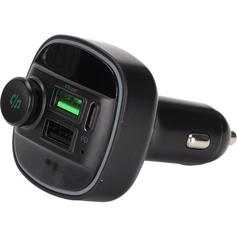 Émetteur FM Bluetooth Chargeur Voiture Double USB Rapide sans Fil avec LED Noir (1/5)