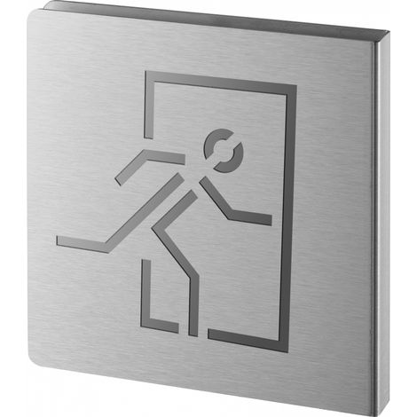 Targa segnaletica <>, acciaio inox spazzolato, 120 x 120 mm – THIRARD (1/2)