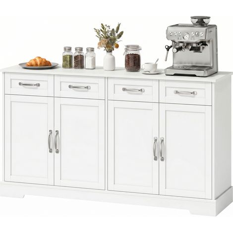 HOMCOM Credenza con 4 Cassetti, 4 Ante e 2 Ripiani Regolabili (1/5)