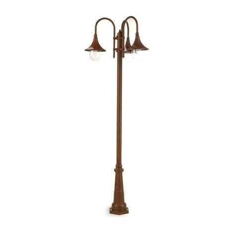Suspension en aluminium avec diffuseurs transparents - 3 lampes - Hauteur max 150mm rouille (1/5)