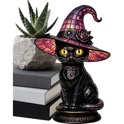 Lampe chapeau de sorcière USB LED Halloween chat décoration (1/5)