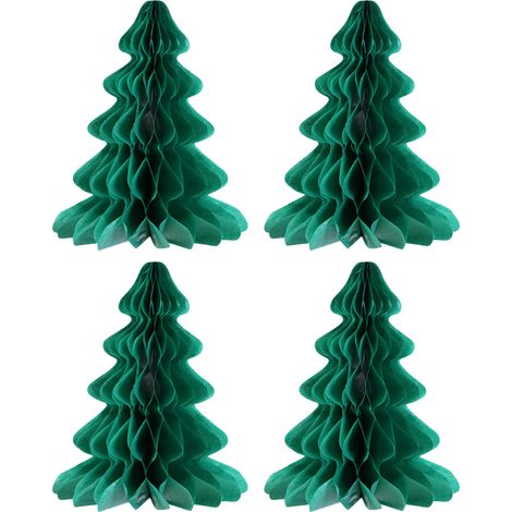 Árbol De Navidad De Panal - Gorro De Papá Noel - Decoración Festiva Para Fiesta Navideña - Paquete De 4 Unidades (1/5)