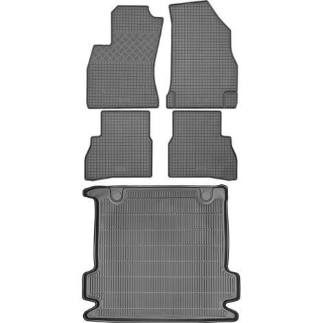 Juego de alfombrillas de goma para coche y alfombrilla para maletero para Fiat Doblo II VAN (2010-2022)