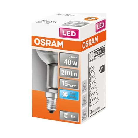 Spot R50 Led Vetro Trasparente 2.6w E14 Freddo Confezione da 1 - Osram