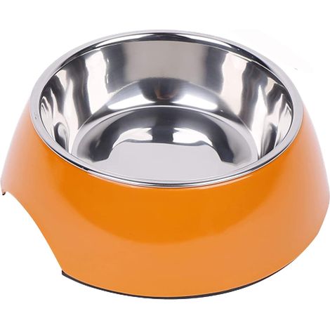 Gamelle, Pour chiens et chats, Gamelle pour chat en acier inoxydable, 200ML - orange (1/5)