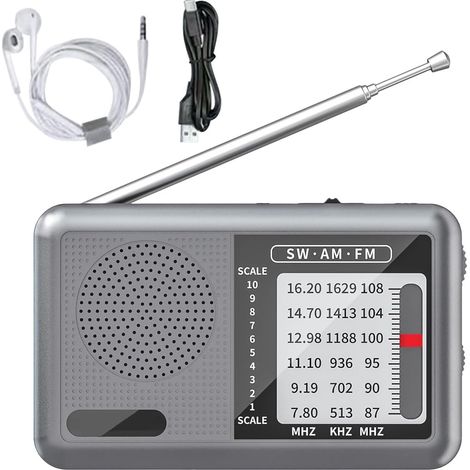 Ondes Courtes Poste Radio Mondial avec couteursBatterie (1/5)
