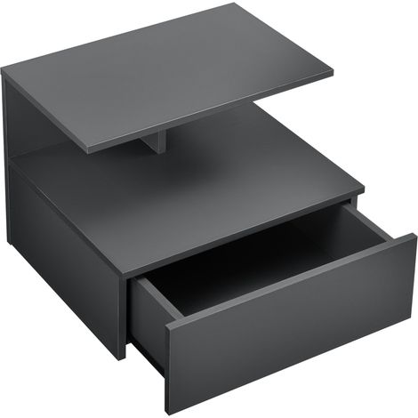 Comodino pensile con cassetto portaoggetti 40 cm grigio scuro 030000828