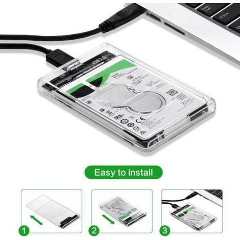 Orico External Enclosure for 2.5 Inch SATA III II I HDD SSD Hard Drive - Transparent - USB 3.0 - 2TB Max - 5Gbps (1/4)