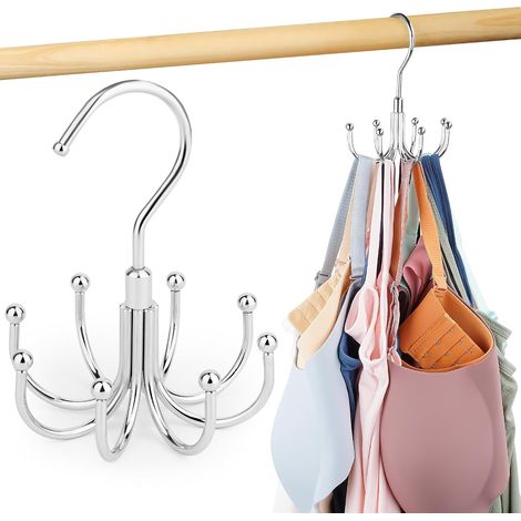 2 appendiabiti per canotte, supporto girevole per reggiseno per armadio, capacità massima 24 cm, supporto in metallo per canotte, salvaspazio (1/5)