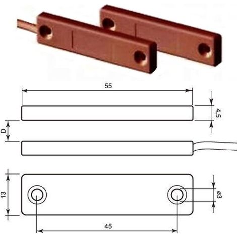 Eaton Csa sensore contatto piatto incasso a scomparsa marrone - 401-TF-M