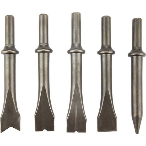 5Pcs Marteau Burin Pneumatique, Ciseau à Marteau Pneumatique, Marteau Pneumatique Fixé 150/190/250 Marteau à Air pour abattre la maçonnerie et le béton (1/5)