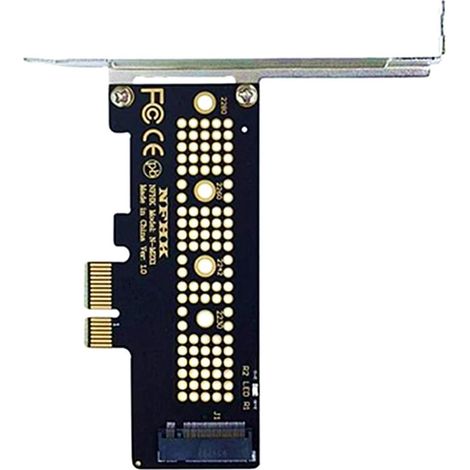 Carte Adaptateur PCIe 3.0 x1 vers M.2 M-Key - Compatible SSD NVMe et AHCI - Pour Carte Mère Z97+ - Format 42/60/80 mm - 1 Pièce (1/5)
