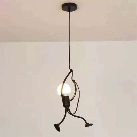 Suspension Moderne Créatif fer Gens Dessin animé Conception Lampe suspendue pour Des Enfants Chambre Chevet Salon Grenier ampoules exclues (1/4)