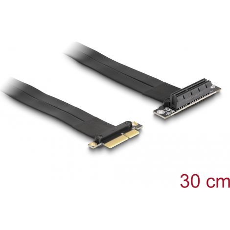 Delock Tarjeta elevadora PCI Express x4 macho a ranura x4 con Ã¡ngulo de 90Â° con cable 30 cm