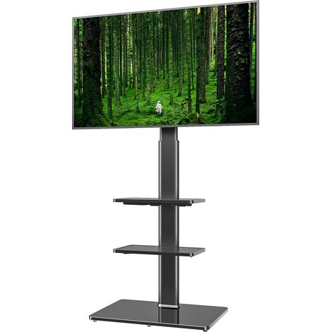 Support TV Universel avec Support pivotant pour TV LCD LED de 19 à 42 Pouces, 3 étagères Noir (1/5)