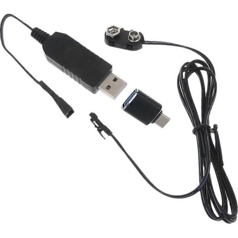 Adaptateur de remplacement pour pile 9V 9V USB Type C 5V vers 9V - Modèle A (1/5)