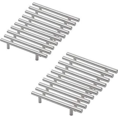 20 x Poignee de Meuble Cuisine Acier Brossé T- Bar Bâton Cuisine Porte Poignées Acier Inoxydable ,Ø 12mm (Hole Centers:128mm) (1/4)