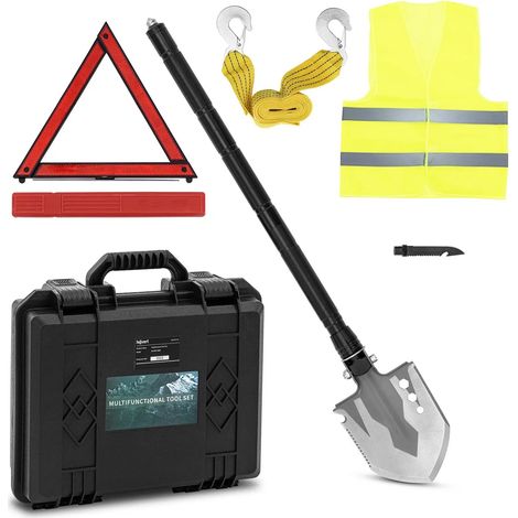 Pala de supervivencia de 11 funciones + caja de acero inoxidable aleación de aluminio manganeso 3cr13 color negro 140009479