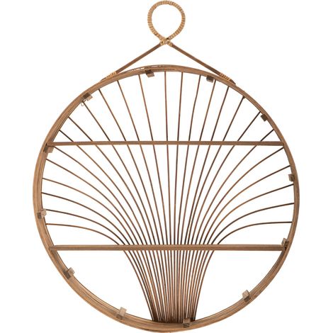 Regalboden Dalitasa, 2 Ablagen, Rattanfinish, Eichenstruktur, 61x11x76h cm, Braun Eiche