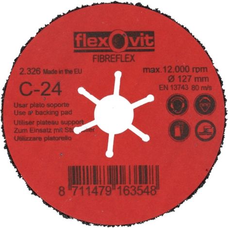 Disque abrasif appliqué FIBREFLEX - Ø125 mm - Grain 24 - FLEXOVIT