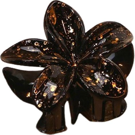 Pince à cheveux décorative en forme de fleur, dents antidérapantes, dégradé de couleurs, motif floral à l'arrière de la tête.-D (1/5)