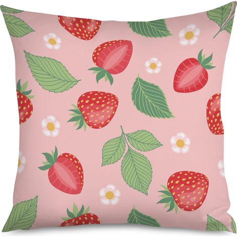 Housse de Housse Coussin Motif Fraises Déco (1/5)