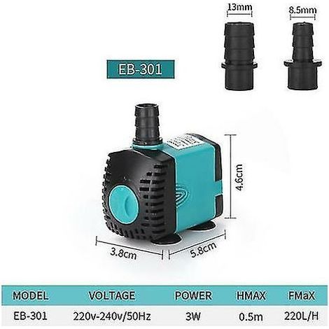 220l/h pompe à eau Submersible 3w Mini pompe Submersible réservoir de poisson pompe à eau réservoir de poisson pompe à eau de circulation (1/4)