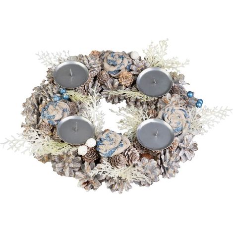 Kranz MagicHome Weihnachten, Advents-, blau-weiß, 30 cm (1/3)