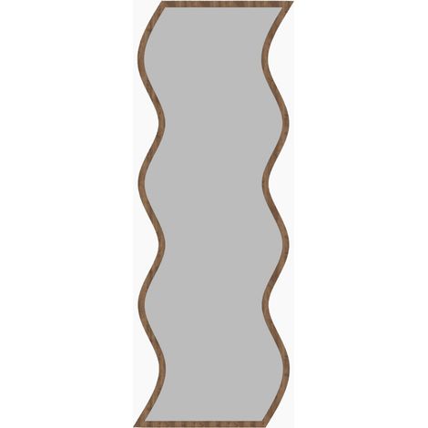 Specchio Metonoka, Forma Rettangolare, Tipologia a Parete, Colore Struttura Trasparente, 40x120h cm Marrone Noce