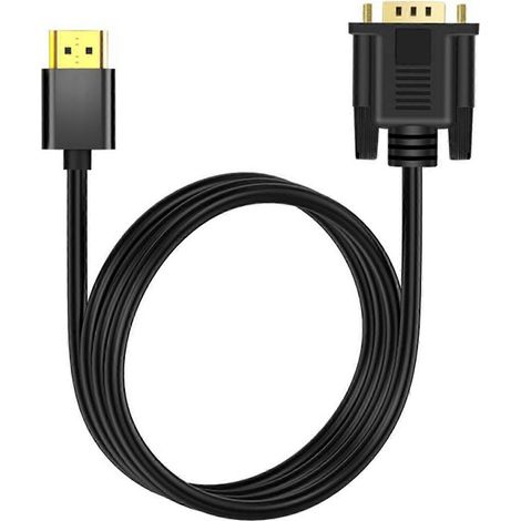 Adaptateur convertisseur HDTV haute résolution 1080p vers VGA pour écrans PC, ordinateurs portables et téléviseurs - Plug and Play (1/4)