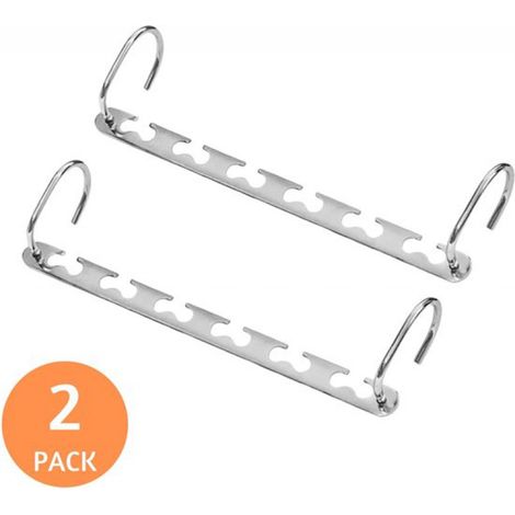 2 cintres magiques - Gain de place - Acier inoxydable - Métal - Organisateur de garde-robe - Argent (1/5)