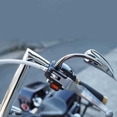 2 pièces Mini Clignotants Avant Moto LED Clignotants pour Harley 2004-2020 Sportster 883 1200 - Fumée Noire (1/4)