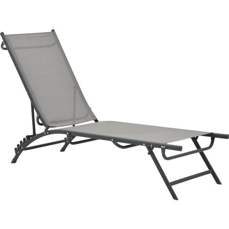 Chaises longues Transat Bain de soleil lot de 2 Textilène et acier (1/5)
