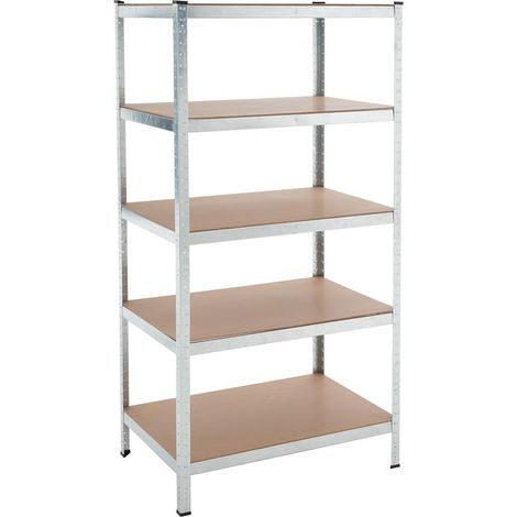 Estexo – Étagère de rangement zinguée 180x90x60 cm – Charge maximale 875 kg – 5 étagères en MDF – Idéale pour atelier et sous-sol